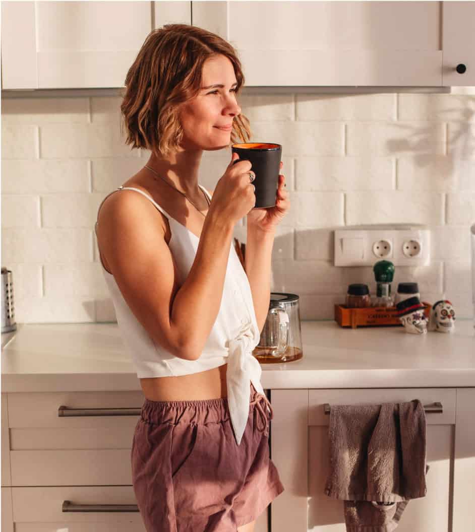 Woman drinking coffee info-2