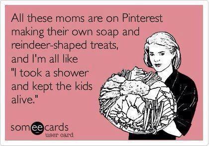 Mum humour: comparing Pinterest projects to daily survival.