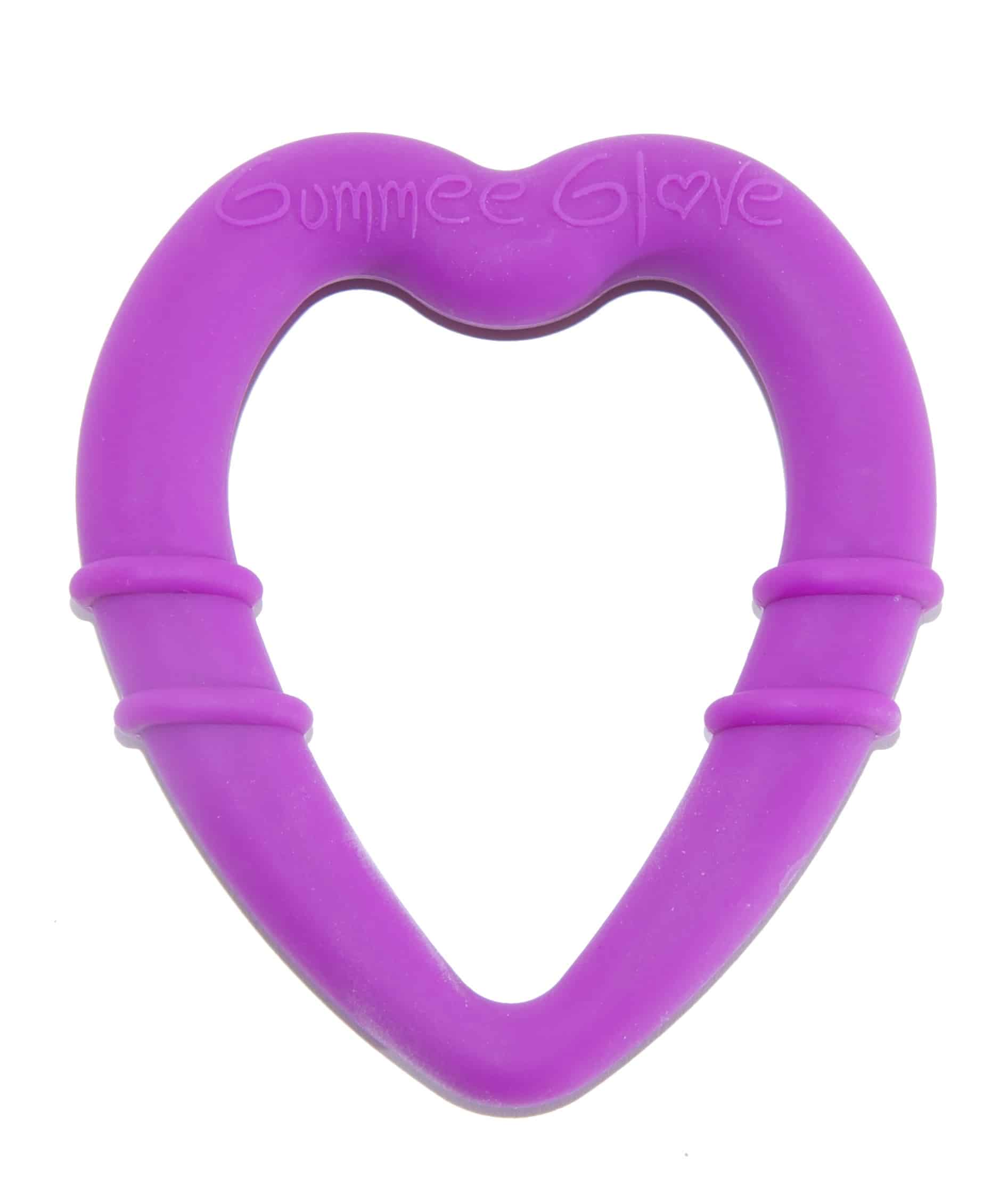 Purple heart-shaped teething toy